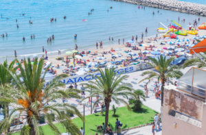 Sitges beach, Sitges, Costa Dorada, Catalonia, Spain Sitges beach, Sitges, Costa Dorada, Catalonia, Spain